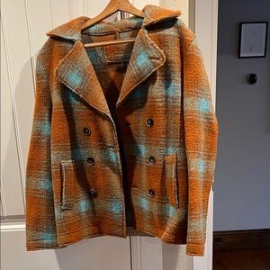 Plaid Orange and Blue Men’s Jacket